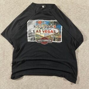 Vintage Harley Davidson Las Vegas Tee Front Back Graphic Biker Motorcycle